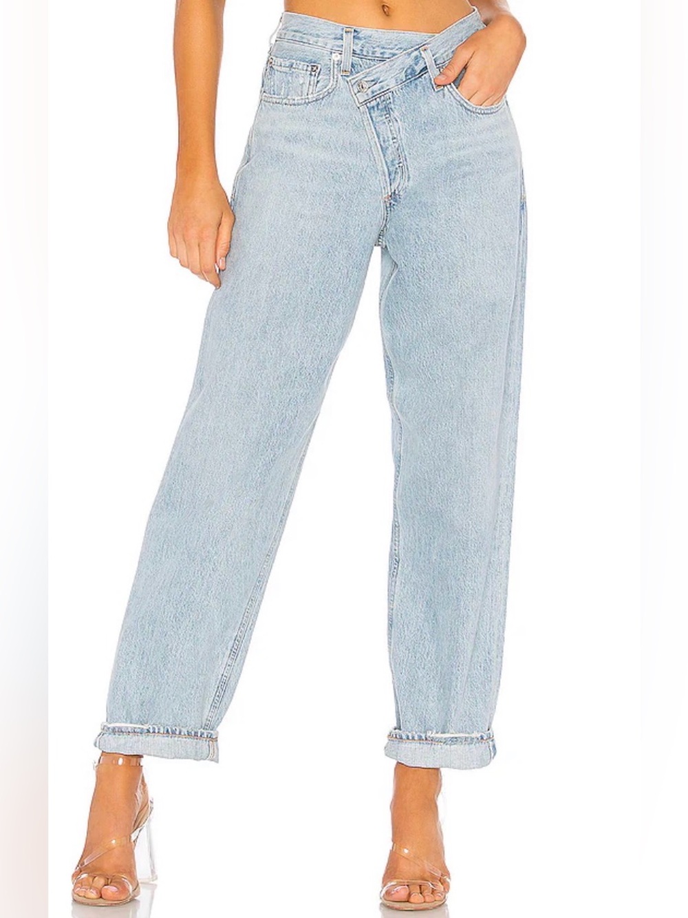 AGOLDE ‘Arc’ Criss cross designer denim high waisted jeans size 25